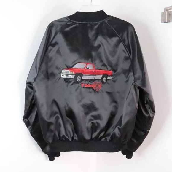 Vintage 90's America's Finest Jackets Men's L Dodge T300 Red Truck Bomber Coat - Picture 4 of 10